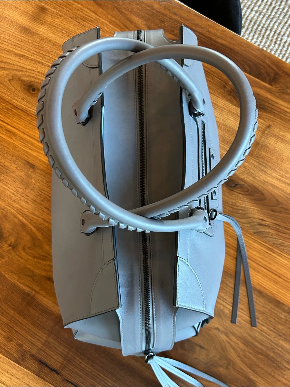 Balenciaga Neo- Grey Leather Tote with Braided Handles - Picture 10 of 17